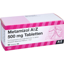 Abbildung: Metamizol AbZ 500 mg Tabletten 50 St, Tabletten PZN 09436064