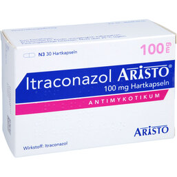 Abbildung: Itraconazol Aristo 100 mg Hartkapseln 30 St, Hartkapseln PZN 09438212