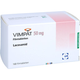 Abbildung: Vimpat 50 mg Filmtabletten 168 St, Filmtabletten PZN 09440048