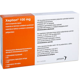 Abbildung: Xeplion 100 mg Depot-Injektionssuspension Fertigspritzen 1 St, Depot-Injektionssuspension PZN 09443070