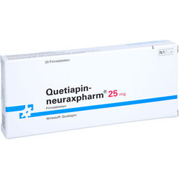 Abbildung: Quetiapin neuraxpharm 25 mg Filmtabletten 20 St, Filmtabletten PZN 09445494