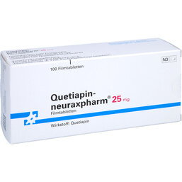 Abbildung: Quetiapin neuraxpharm 25 mg Filmtabletten 100 St, Filmtabletten PZN 09445519