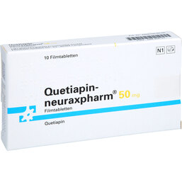Abbildung: Quetiapin neuraxpharm 50 mg Filmtabletten 10 St, Filmtabletten PZN 09445531