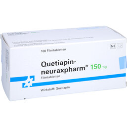 Abbildung: Quetiapin neuraxpharm 150 mg Filmtabletten 100 St, Filmtabletten PZN 09445643