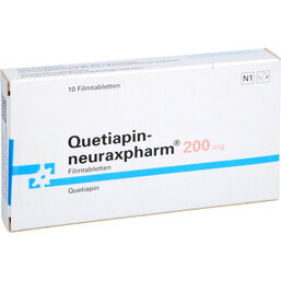 Abbildung: Quetiapin neuraxpharm 200 mg Filmtabletten 10 St, Filmtabletten PZN 09445672