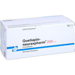 Abbildung: Quetiapin neuraxpharm 200 mg Filmtabletten 100 St, Filmtabletten PZN 09445703