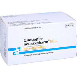Abbildung: Quetiapin neuraxpharm 50 mg Retardtabletten 100 St, Retard-Tabletten PZN 09445809