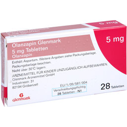 Abbildung: Olanzapin Glenmark 5 mg Tabletten 28 St, Tabletten PZN 09465918