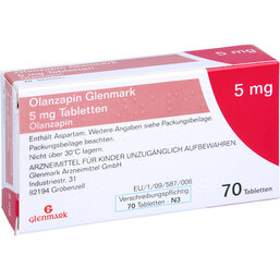 Abbildung: Olanzapin Glenmark 5 mg Tabletten 70 St, Tabletten PZN 09465930