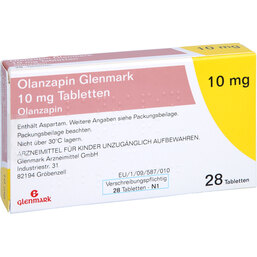 Abbildung: Olanzapin Glenmark 10 mg Tabletten 28 St, Tabletten PZN 09465999