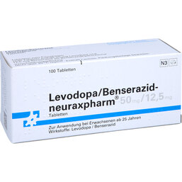 Abbildung: Levodopa Benserazid neuraxpharm 50 mg / 12,5 mg Tabletten 100 St, Tabletten PZN 09467656