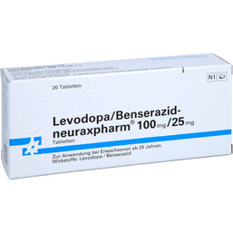 Abbildung: Levodopa Benserazid neuraxpharm 100 mg / 25 mg Tabletten 20 St, Tabletten PZN 09467691