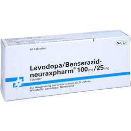 Abbildung: Levodopa Benserazid neuraxpharm 100 mg / 25 mg Tabletten 50 St, Tabletten PZN 09467716
