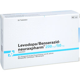 Abbildung: Levodopa Benserazid neuraxpharm 200 mg / 50 mg Tabletten 50 St, Tabletten PZN 09467751