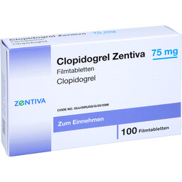 Abbildung: Clopidogrel Zentiva 75 mg Filmtabletten 100 St, Filmtabletten PZN 09468124