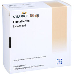 Abbildung: Vimpat 150 mg Filmtabletten 168 St, Filmtabletten PZN 09468377