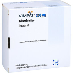 Abbildung: Vimpat 200 mg Filmtabletten 168 St, Filmtabletten PZN 09468466