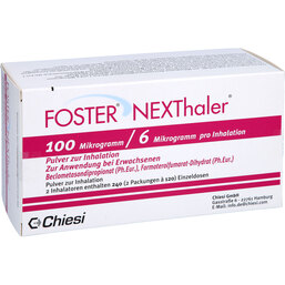 Abbildung: Foster Nexthaler 100 / 6 µg 120 ED Inhalationspulver 2 St, Inhalationspulver PZN 09469106