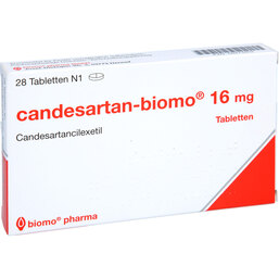 Abbildung: Candesartan biomo 16 mg Tabletten 28 St, Tabletten PZN 09474952