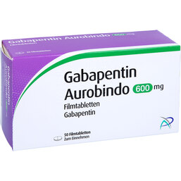Abbildung: Gabapentin Aurobindo 600 mg Filmtabletten 50 St, Filmtabletten PZN 09478418