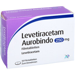 Abbildung: Levetiracetam Aurobindo 250 mg Filmtabletten 50 St, Filmtabletten PZN 09478660
