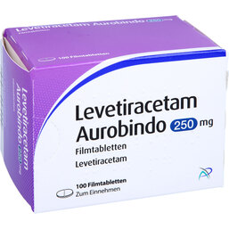 Abbildung: Levetiracetam Aurobindo 250 mg Filmtabletten 100 St, Filmtabletten PZN 09478677