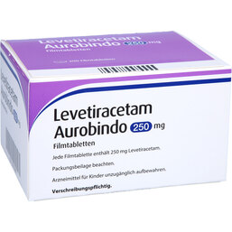 Abbildung: Levetiracetam Aurobindo 250 mg Filmtabletten 200 St, Filmtabletten PZN 09478683