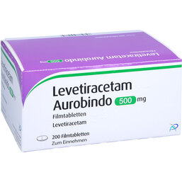 Abbildung: Levetiracetam Aurobindo 500 mg Filmtabletten 200 St, Filmtabletten PZN 09478720