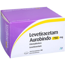 Abbildung: Levetiracetam Aurobindo 750 mg Filmtabletten 100 St, Filmtabletten PZN 09478743
