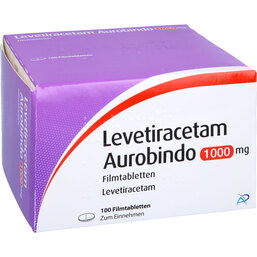Abbildung: Levetiracetam Aurobindo 1000 mg Filmtabletten 100 St, Filmtabletten PZN 09478789