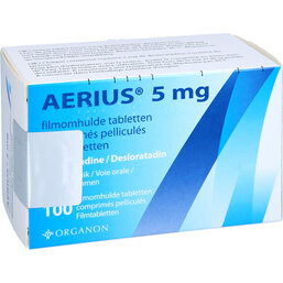 Abbildung: Aerius 5 mg Filmtabletten 100 St, Filmtabletten PZN 09480852