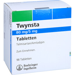 Abbildung: Twynsta 80 mg / 5 mg Tabletten 98 St, Tabletten PZN 09482058