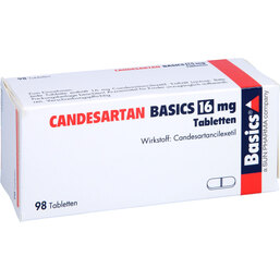 Abbildung: Candesartan Basics 16 mg Tabletten 98 St, Tabletten PZN 09482851
