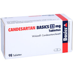 Abbildung: Candesartan Basics 32 mg Tabletten 98 St, Tabletten PZN 09482880