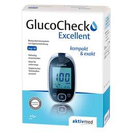 Abbildung: Gluco Check Excellent Blutzuckermess Set mg / dl 1 St PZN 09483537