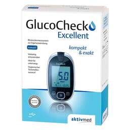 Abbildung: Gluco Check Excellent Blutzuckermess Set mmol / l 1 St PZN 09483566