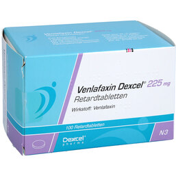 Abbildung: Venlafaxin Dexcel 225 mg Retardtabletten 100 St, Retard-Tabletten PZN 09484063