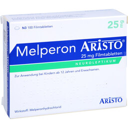 Abbildung: Melperon Aristo 25 mg Filmtabletten 100 St, Filmtabletten PZN 09491353
