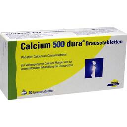 Abbildung: Calcium 500 dura Brausetabletten 40 St, Brausetabletten PZN 09491494