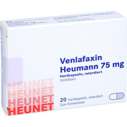 Abbildung: Venlafaxin Heumann 75 mg Hartkapseln retard. Heunet 20 St, Retard-Kapseln PZN 09493990