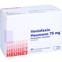 Abbildung: Venlafaxin Heumann 75 mg Hartkapseln retard. Heunet 50 St, Retard-Kapseln PZN 09494009