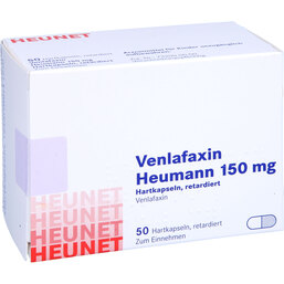 Abbildung: Venlafaxin Heumann 150 mg Hartkapseln retard. Heunet 50 St, Retard-Kapseln PZN 09494044