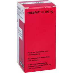 Abbildung: Eremfat i.v. 600 mg Pulver zur Herstellung einer Infusionslösung 1 St, Pulver zur Herstellung einer Infusionslösung PZN 09505109