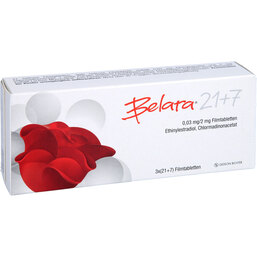 Abbildung: Belara 21 + 7 Filmtabletten 3X28 St, Filmtabletten PZN 09505144
