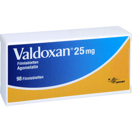 Abbildung: Valdoxan 25 mg Filmtabletten 98 St, Filmtabletten PZN 09505701