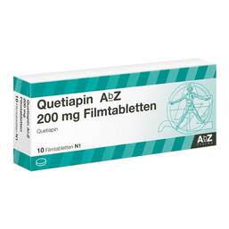 Abbildung: Quetiapin AbZ 200 mg Filmtabletten 10 St, Filmtabletten PZN 09510725
