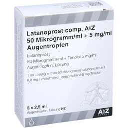 Abbildung: Latanoprost comp. AbZ 50 µg / ml + 5 mg / ml Augentropfen 3X2.5 ml, Augentropfen PZN 09515148