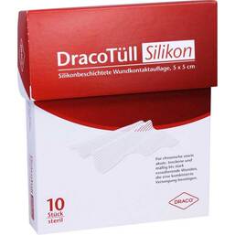 Abbildung: Dracotüll Sil.5x5 cm Silikonbes.Wundkont. Auflage 10 St, Verband PZN 09515160