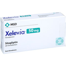 Abbildung: Xelevia 50 mg Filmtabletten 28 St, Filmtabletten PZN 09517710