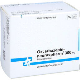Abbildung: Oxcarbazepin neuraxpharm 300 mg Filmtabletten 100 St, Filmtabletten PZN 09519494
